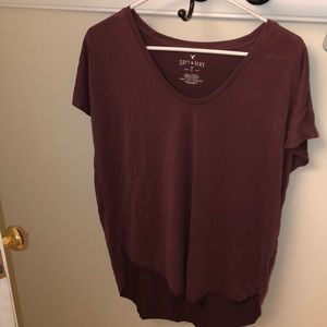 Burgundy American Eagle Tee